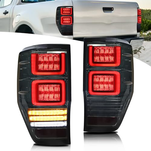 VLAND Rückleuchten kompatibel für Ranger T6 PX MK1 MK2 Ranger Wildtrak & Raptor XL,XLT,Limited 2012-2020, Kein E-Prüfzeichen, Kein Nebellicht - Schwarz