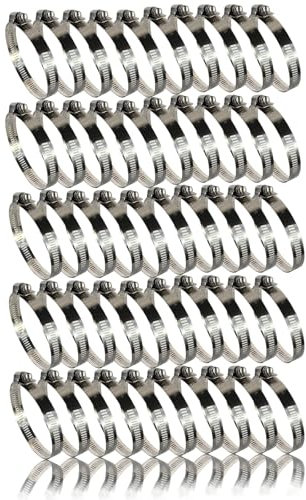 Schlauchschellen Edelstahl | 27-51mm [50 Stück] Profi 304 Qualität | Schlauchklemme | Schlauchschellen geeignet für die Waschmaschine oder als Gartenschlauch Schellen & Pool Schlauchschellen