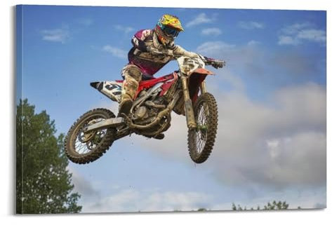 Sport-Poster, Offroad-Motorrad-Supercross-Air-Poster, dekoratives Gemälde, Leinwand, Wandposter und Kunstdruck, modernes Familienschlafzimmer, Dekoration, Poster, 60 x 90 cm
