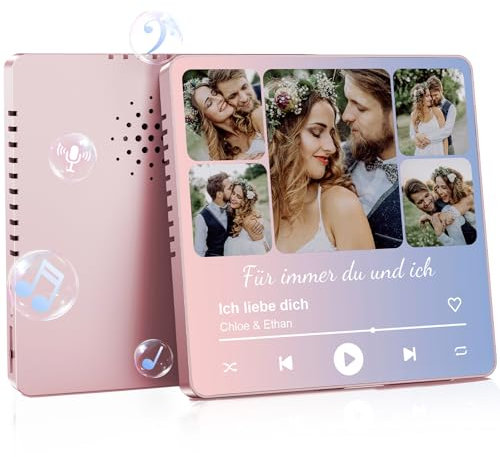 UNIGIFT Musik Kühlschrankmagnet, Personalisierter Spotify Fotomagnet, Valentinstagsgeschenk für Ihn Sie Frauen Männer Freundin Freund, Heimdekorationsgeschenke für Paare (Aufnahmeunterstützung)