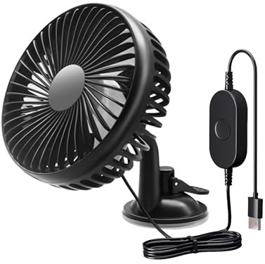 Flaconi Ventilateur Voiture,Ventilateur Thermique de Voiture,Ventilateur de Refroidissement de Siège D'auto,Ventilateur de Voiture Portable,Convient aux Voitures,Camping-Cars (Ventouses)