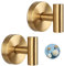 VEINARDYL 2 Pcs Suction Cup Hooks, Stainless Steel Removable Shower Towel Hook, No Drill Towel Holder for Bathroom, Kitchen Glass Door Wall for 15 Lb Heavy Duty Clothes - O Shape, Gold