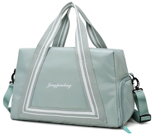 Outplea 30L Sac de Sport avec Compartiment à Chaussures Femme, Grande Sac de Voyage avec Poche Humide, Imperméable Sacs de Piscine pour Yoga Natation Week-End,Vert