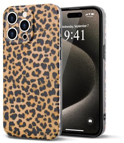 Teageo for Amber Leopard Print Case for iPhone 14 Pro Max, Slim Fashion Shockproof Protective Cover with Camera Protection Stylish Girls Women Case for iPhone 14 Pro Max, Classic Leopard Print