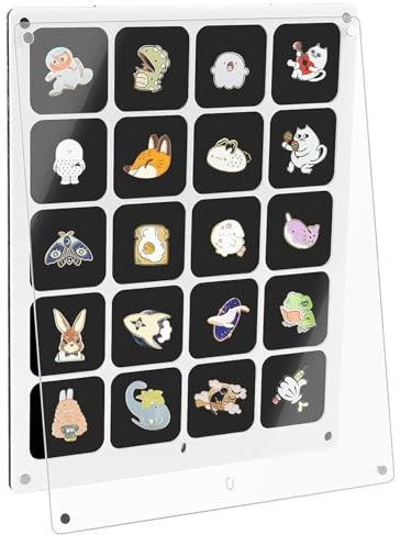 Présentoir à Épingles et Badges, Broche Feutre Transparente, Couvercle Transparent pour Rangement et Présentation de Bijoux