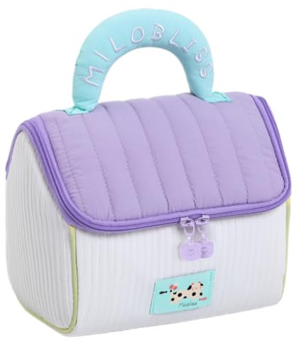 Lovely House - Borsa per trucchi portatile, grande capacità, borsa da toilette per la cura della pelle, borsa da viaggio per donna, Trousse viola