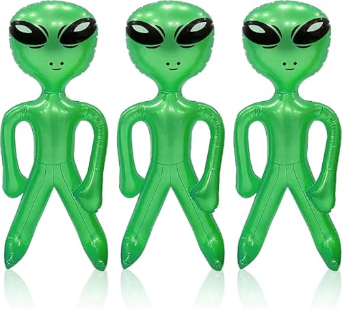 Happium Aufblasbare Alien-Luftballons, 45,7 cm, aufblasbar, Aliens, Party, Weihnachten, Halloween, Geburtstag, Dekoration, Thema, Kostüm, Party, Requisite, Dekoration, Grün, 3 Stück