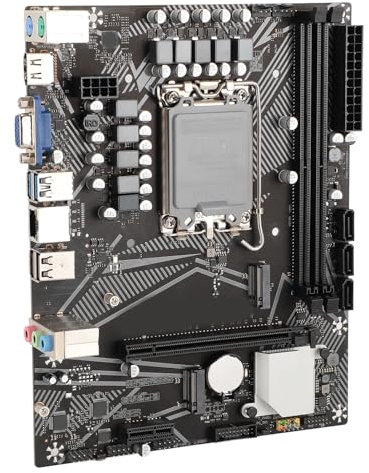 EBTOOLS Scheda Madre H610M K per Presa LGA1700, Supporta Il 13/12/14 Gen CPU, Dual DDR4, PCIE 3.0, Alimentatore Stabile