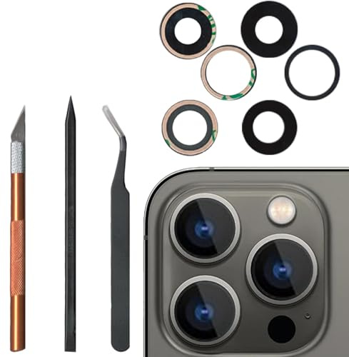 PeiDog 3 Stück Kameraobjektiv Glas Ersatz für iPhone 13 Pro | Mit reparaturwerkzeug kit，Einfache und bequeme Bedienung，Kratzfest，Wasserdicht