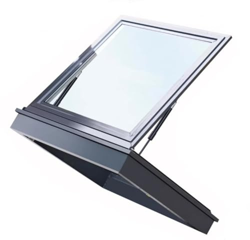 Tragaluces Y Ventanas Para Tejados Manual, Subterráneo Iluminación Natural Ventana De Pozo Con Vidrio Templado, Ático Terraza Acristalada Almacenes Sótano Ventana De Observación(2.30x2.95ft/70x90cm)