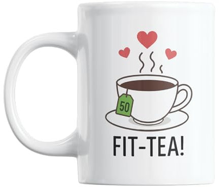 Gift Island 50th Birthday Gifts for Women and Men | Dad & Mum 50th Birthday Gifts | Fiftieth Birthday Mug for her & him - Friend, Husband, Wife, Neighbour, Son and Daughter Tea Lover Mug