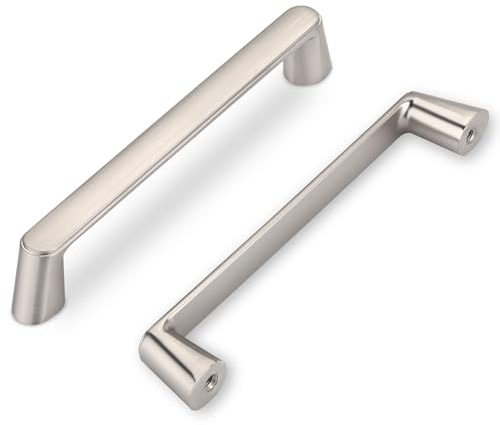 SYZOW 6 Stück Möbelgriffe Gebürsteter Nickel Schrankgriffe 128mm Lochabstand Türgriffe küche Schubladengriffe küchengriffe