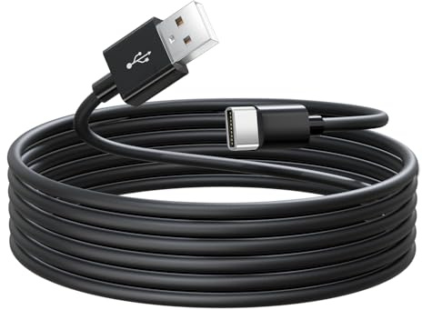 Vandefier USB A to USB C 3M 5V 2A 10W Type C Durable Charging and Stable Data Transfer Cable for Home Security Cameras, Smartphones, Tablets and More(Black)