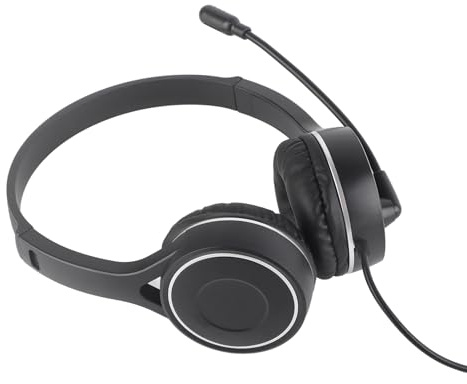 NINGANME Cuffie per bambini con audio stereo 4D, cuffie USB per PC per musica in classe online, cuffie cablate sopra l'orecchio con microfono, design pieghevole per viaggi e uso scolastico