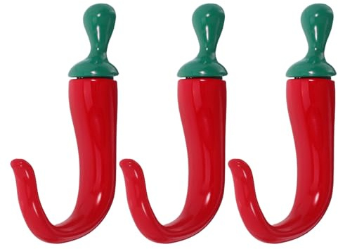 Toyvian Lot De 3 Patères Murales Piment Accroche Murale Cuisine Piment Crochets De Suspension En Métal Pour Serviettes Sacs Chapeaux Et Écharpes Support Mural Pour Cuisine Et Salle De Bain