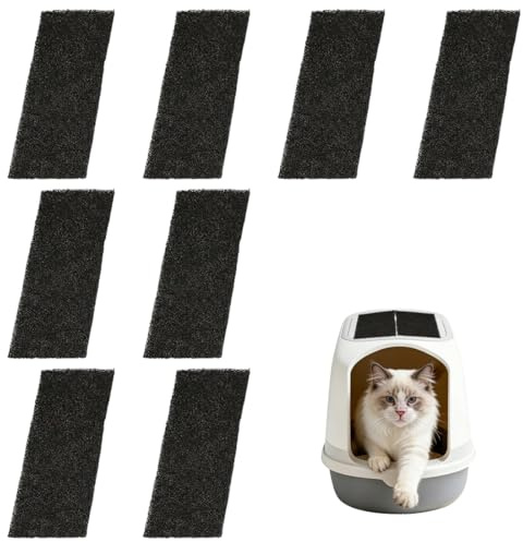 8 pcs Filtri in Carbone Attivo, Filtro Lettiera Gatto Antiodore, Spugna Filtro Aria Antiodore per Lettiera Gatto, Filtro a Carbone Attivo Deodorante,per Lettiera Completamente Chiusa