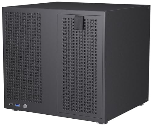 Custodia NAS a 8 alloggiamenti, supporto scheda madre MATX ITX e ATX PSU, SATA e SAS HDD, 8 x 3,5 hot-swap + 2 x 2,5 SSD, dual-camera NAS PC case supporto 4 ventole, nero