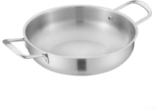 Stainless Steel Noodle Pot Korean Design Dual Handle Saucepan for Boiling Soup for instant Noodles 19.5x12cm(silver)