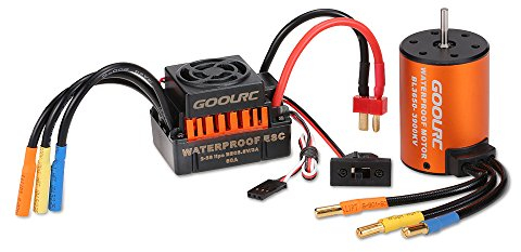 GoolRC Beushless-Motor, 3650, 3900 KV, wasserdicht, mit Kombi-Set, ESC 60 A, für 1/10 RC LKW Auto