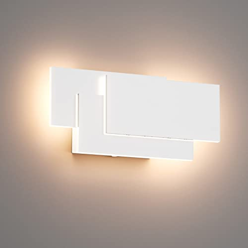 K-Bright 24W Lampada da Parete Applique da Parete Interni Moderno LED Bianco naturale 4000K Lampada da Muro per Soggiorno, Camera da letto, Corridoio, Scale (Bianca)