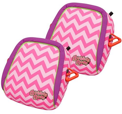 BubbleBum Booster Car Seat, Inflatable Booster Seat for Kids, Travel Carseat, Backless Portable Child Safety Seats for Car, Inflatable Seats for Cars 40-100 lbs, for 4 Year Old + Kid - Twin Pink