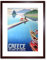 Wee Blue Coo TRAVEL ISLAND CORFU GREECE BOATS PIERS BLACK FRAMED ART PRINT PICTURE B12X7852