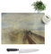 Kitchen Chopping Board Glass - Joseph Mallord William Turner Rain, Steam and Speed - Textured Worktop Saver Cutting Board - Heat Resistant, Shatterproof and Hygenic - 28.5 x 20 cm