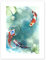 Wee Blue Coo LTD Japanese Koi Fish with Lilies Art Print Canvas Premium Wall Decor Poster japanisch Fisch Wand Deko