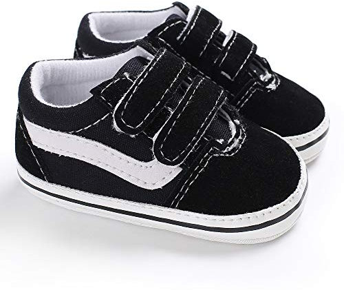 Geagodelia Baby Schuhe Krabbelschuhe Hausschuhe Lauflernschuhe Jungen Foot Chucks Sneaker Babyschuhe 6-12 Monate Geschenk Baby Kleidung 0-6 Monate (Schwarz, 0-6 Monate)