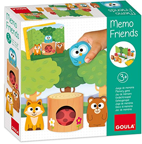 GOULA Memo Friends - Memory ab 3 - Holzspielzeug - Kinderspielzeug ab 3 Jahre - 1 bis 2 Spieler