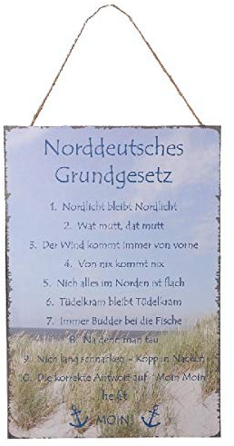 Dio Metall Schild, Norddeutsches Grundgesetz, ca 22x32 cm