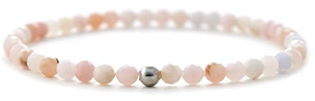 BERGERLIN Opal Armband echt mit 925 Sterling Silberperle - facettierte Perlen - Größe L