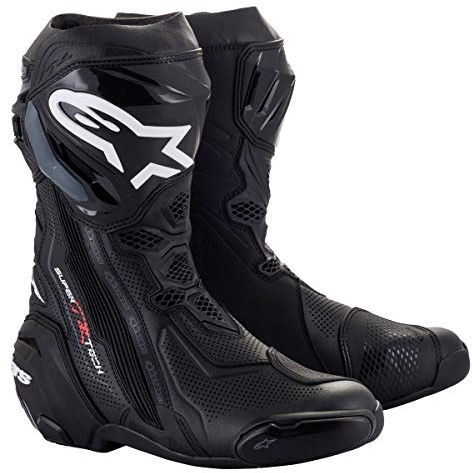 Alpinestars Supertech R Vented Stivali da moto (Black,41), Nero, 41 EU
