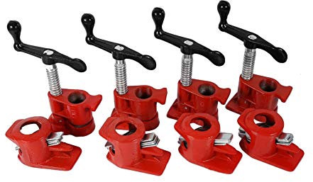 4 Set Morsetto Per Tubi Per Incollaggio In Legno Morsetto a Vite Per Attrezzi Da Falegname Professionale, Morsa In Legno Per Tubo Filettato, Morsetto Per Tubo Da 3/4 Pollici