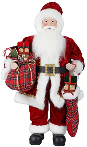 Weihnachtsmann Figur, 62 cm / 24“ Santa Claus Christmas Decorations, Stehende Weihnachtsdekoration Figuren, Weihnachtsmann Puppen Nettes rotes Plüschtier, Nikolaus Geschenke