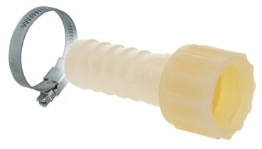 tecuro Schlauchtülle Ø 16 mm x ÜWM 1/2 Zoll, mit Schelle, PA (nylon 66), natur