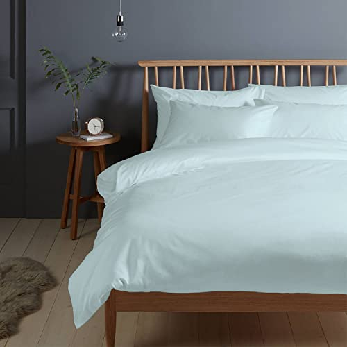 Pizuna 400 Fadenzahl aus Baumwolle Bettwäsche Baby blau, 100% Langstaple Baumwolle Bettbezug und Kissenbezug, 100% Baumwolle Mako Satin 2-Teilig Bettwäscheset 155x220 + 80x80 Baby blau