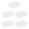 JMS we create smile [Pack of 5] x 32 Litre Plastic Clear Crystal Storage Boxes & Lids Home & Office - Stackable & Nestable