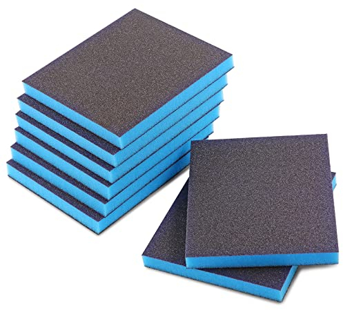 8 Stück Schleifschwamm mit Körnung 80, Jamiikury grobe Schleifblöcke, waschbar und wiederverwendbar, nass trocken Schleifpapier Schwamm für Holz, Metall, Möbel, Farbe und Trockenbau