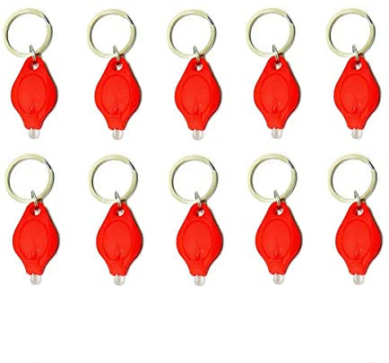 MACHSWON 10PCS Mini Keychain Torches Flashlight UV Money Checker Key-Chain LED Money Detector Light Key Ring Light Torch Red