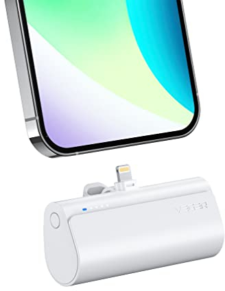 VEGER Power Bank 5000mAh, 20W PD Mini Tragbare Powerbank Externer Akku, Schnelles Aufladen Kabellose Powerbank, Kleine und leichte Handy Ladegeräte Kompatibel mit iPhone (Weiß)