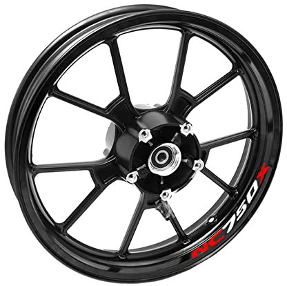 FEMEIN per Honda NC750 NC750X NC750S Moto 3M Adesivo Ruota Decalcomania Adesivi Riflettenti Rim Stapes NC 750 NC 750 X NC 750 S (Color : A08)