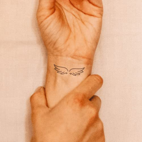 Inkster Tattoo - Engelsflügel | vegane & wasserfeste Temporäre Tattoos für Erwachsene - EU-Kosmetikzertifizierte Farbe - revolutionäres 2 Wochen Tattoo | Premium Klebetattoos & Fake Tattoo