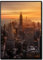 daazoo Wandbild Empire State Building Sunset | 50 x 70 cm Hochformat | Bild mit Rahmen schwarz Hochformat | groß XXL City | New York Wahrzeichen Skyline | Wohnzimmer Büro
