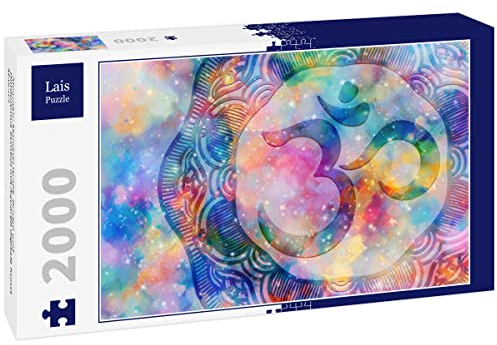 Lais Puzzle Abstrakte Mandala Grafik-Design und Hinduismus Symbol mit Aquarell Digitale Kunst Malerei 2000 Teile