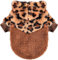 Fleece-Hunde-Kapuzenpullover, Haustierpullover für kleine Hunde, Winter, niedlich, warm, Welpen, Chihuahua, Haustierkleidung für Chihuahua, Yorkie, Teetasse, Katzenbekleidung (Leopard, Größe XXS)