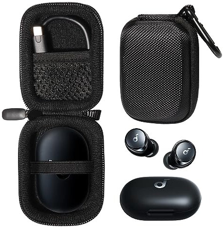 CaseSack Case for Anker Space A40 Auto-Adjustable Active Noise Cancelling Wireless Earbuds (Black)