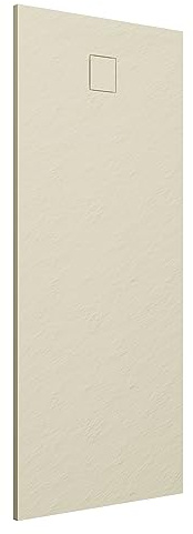 Piatto Doccia 80x150 cm Avorio Effetto Pietra Rettangolare in SMC Riducibile Samos