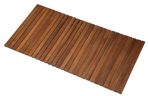 Bootuu Teak-Dusch- und Badewannenmatte, 100 cm L x 50 cm B x 1,4 cm H, rutschfester Teak-Duschboden, einfach zu basteln für Sauna, Pool, Whirlpool, Bodenbelag, Dekoration und Schutz, für Innen- und