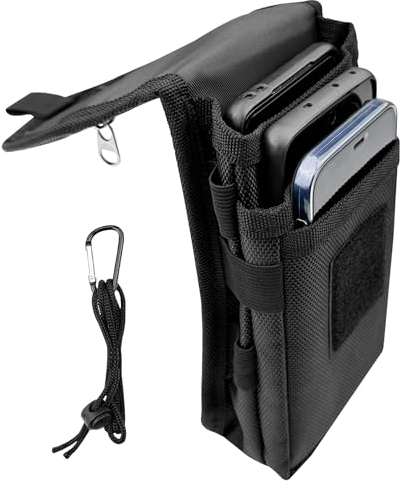 Lectorias Handytasche Gürtel, Handy Gürteltasche, Gürtelschlaufen Tasche, Handy Tasche, Handytaschen für Gürtel, Handygürteltasche Schwarz mit Karabiner für Alle Tragbaren Mobiltelefone